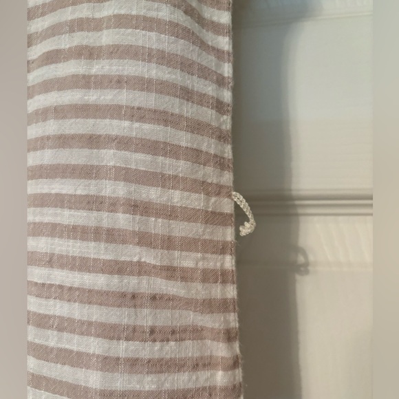 Lucky Brand Tan and Whie Striped Linen Dress Size Small - Picture 3 of 7